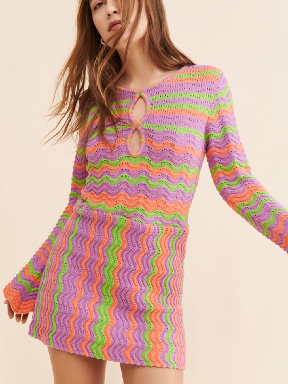 NWT The Wolf Gang Lucid Dress in Candy Stripe Knit M